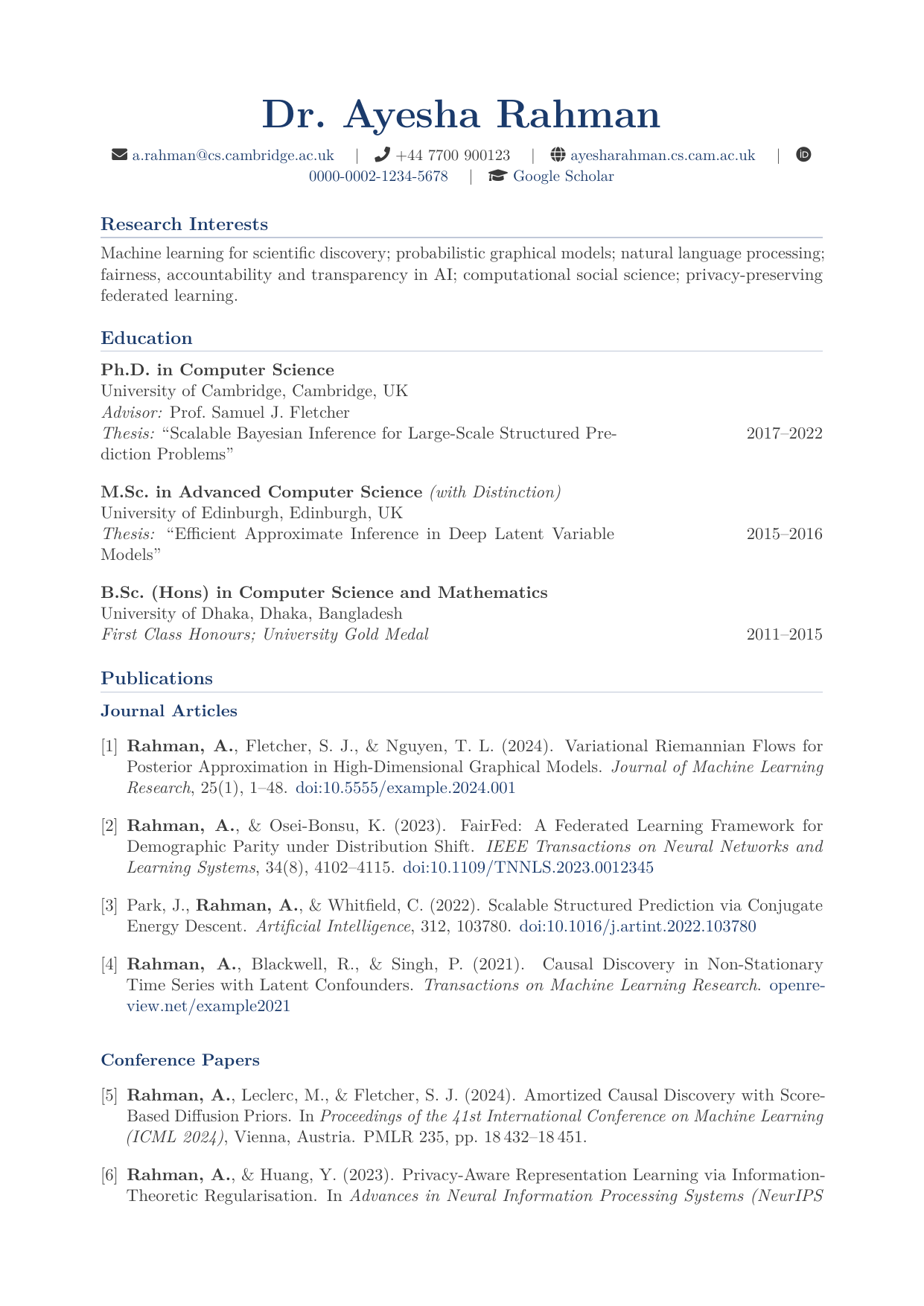 Academic CV LaTeX template preview