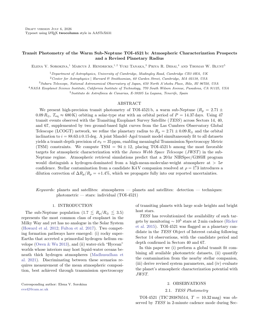 AASTeX Astronomy Paper LaTeX template preview