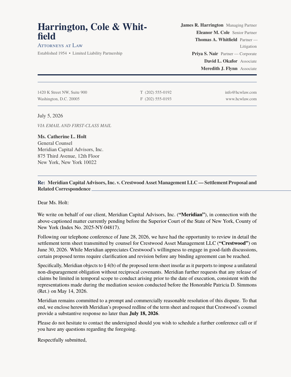 Law Firm Letterhead LaTeX template preview