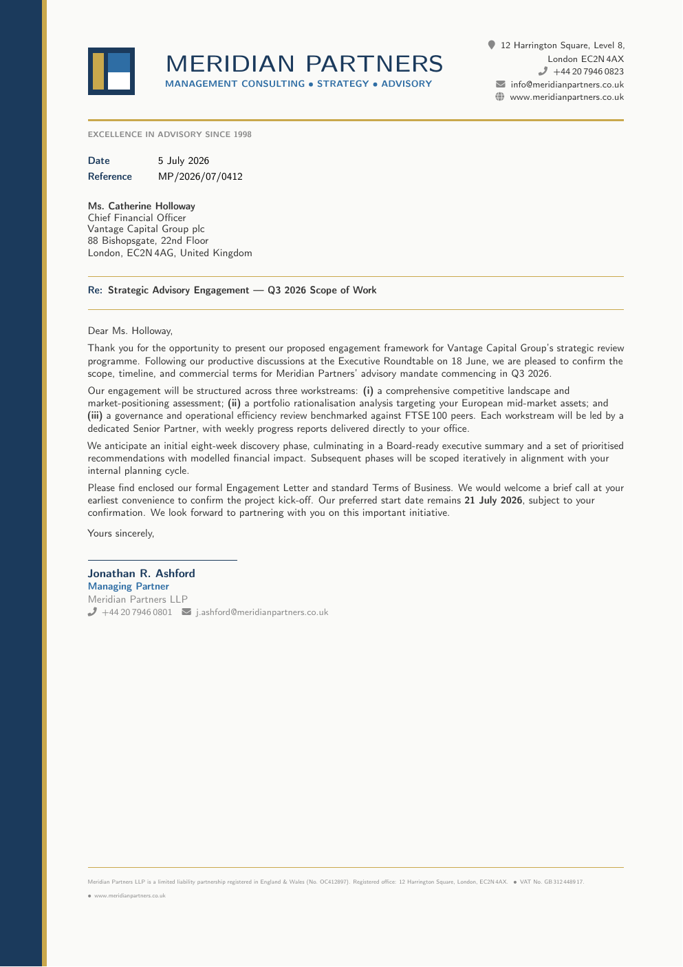 Modern Business Letterhead LaTeX template preview