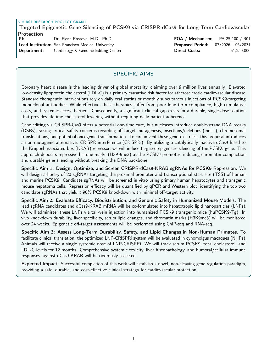 NIH Grant Proposal LaTeX template preview